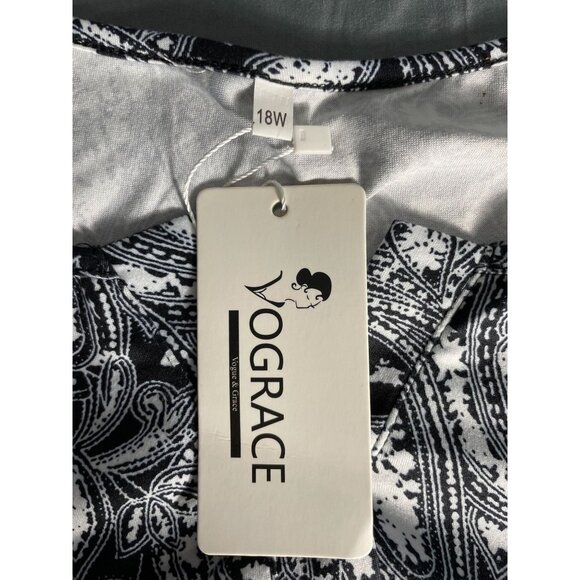 NEW Vogue & Grace Vograce Paisley Top Plus Size 18w Womens Short Sleeve Shirt - Picture 5 of 8